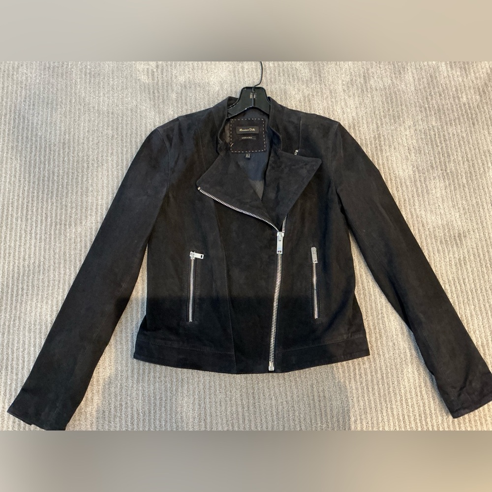 Massimo Dutti NAVY SUEDE Jacket-size small